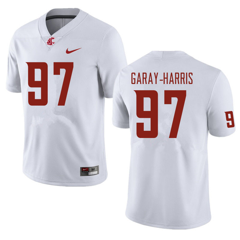 Men #97 Ty Garay-Harris Washington State Cougars Football Jerseys Sale-White
